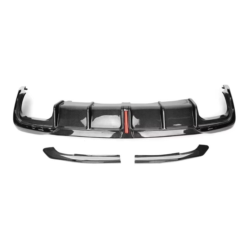 Audi A4 S-Line / S4 B9.5 Carbon Fiber Quad Exhaust Rear Diffuser with LED Brake Light (2020–2024)