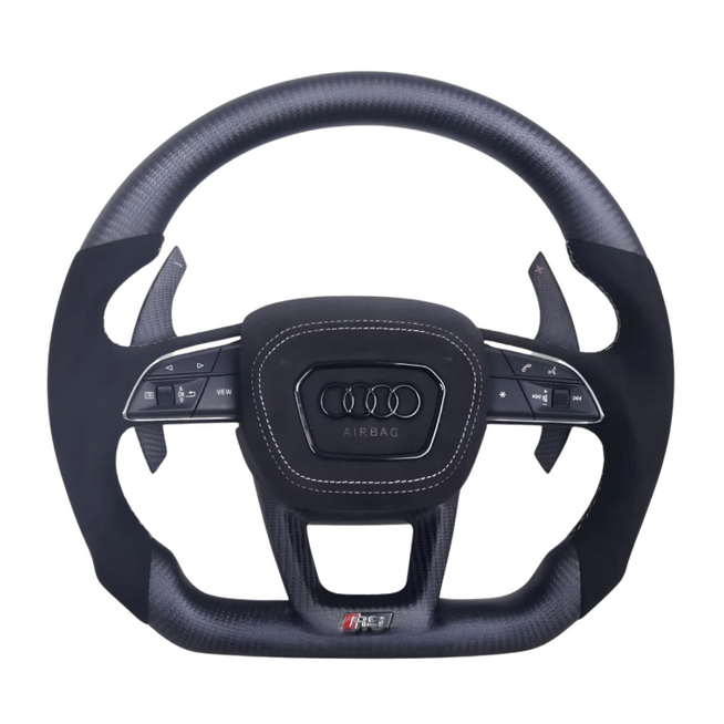 Audi Trapezoid Airbag Carbon Fiber Steering Wheel - Customizable